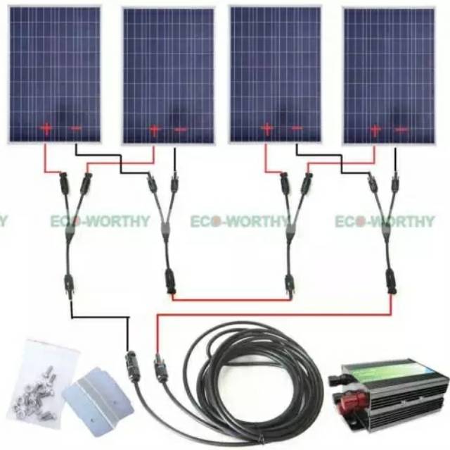 Konektor Cabang Y 1 Pair MC4  Adapter M/M/F dan F/F/M Untuk Solar panel Kabel