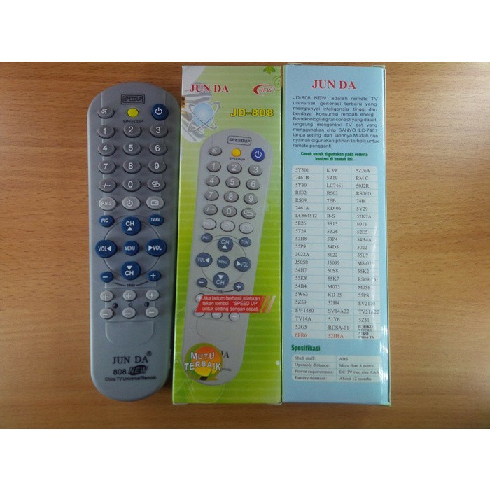 REMOTE UNIVERSAL TV TABUNG BERBAGAI MEREK CHINA JUNDA 808