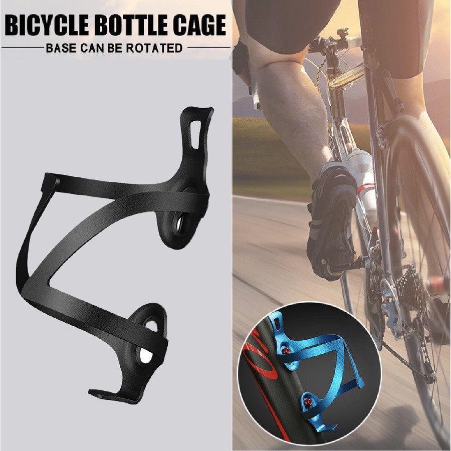 TaffSPORT Holder Botol Minum Sepeda MTB Aluminium Bottle Cage - 2017-11A - Black