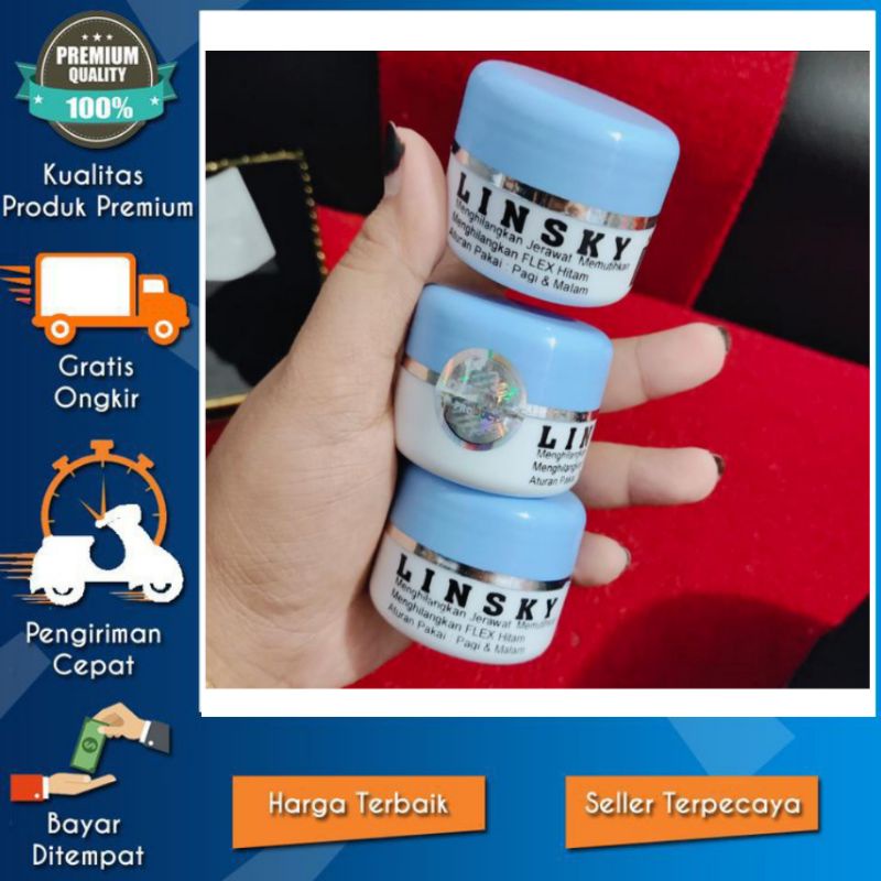 LINSKY GLOWING TUTUP BIRU ORIGINAL BERSEGEL - EXP