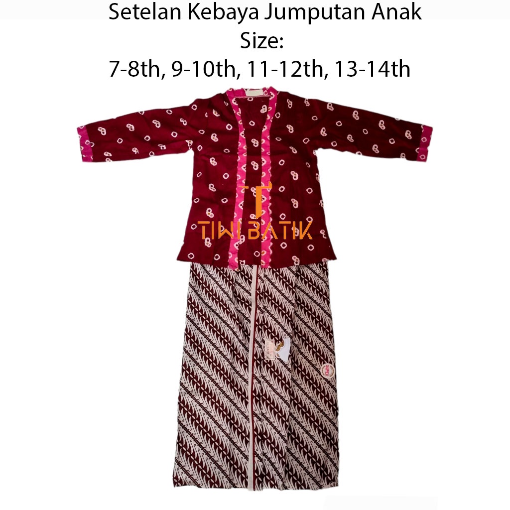 Setelan Kebaya Jumputan Anak Katun