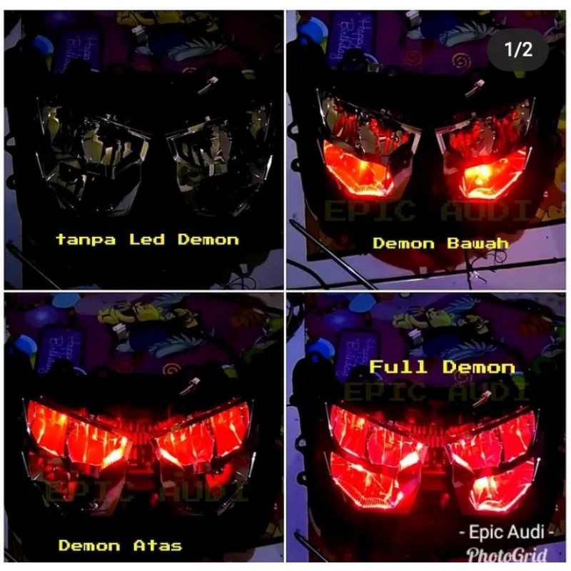 rakitan led Demon eyes kontrol handphone.