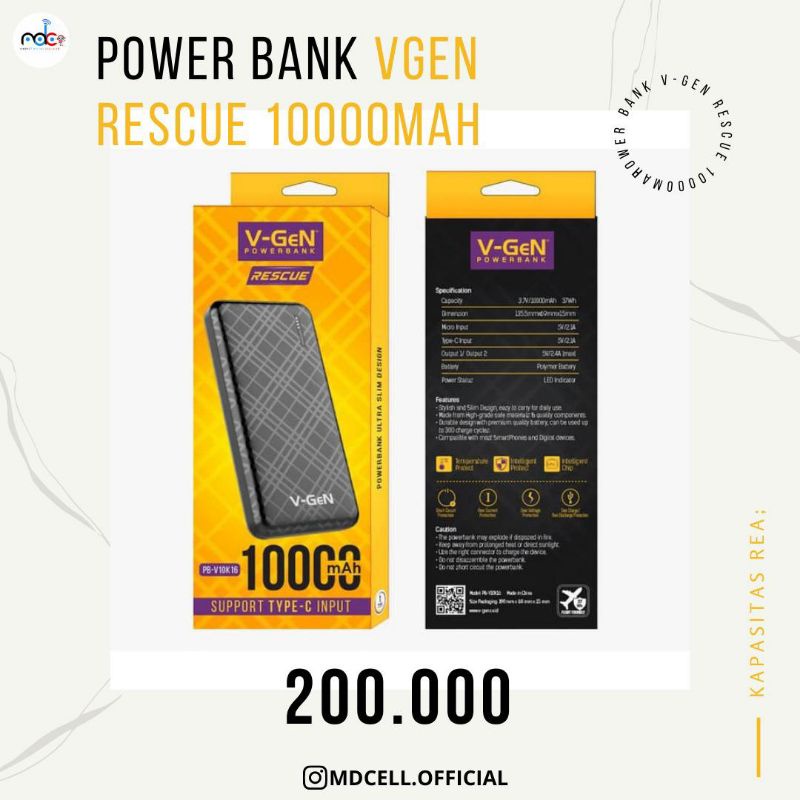 powerbank vgen rescue 10000mah