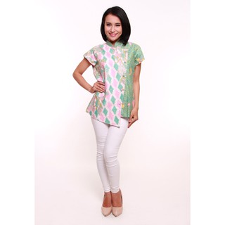  Batik  REPOSE27 Batik  Wanita blouse  kombinasi asimetris  