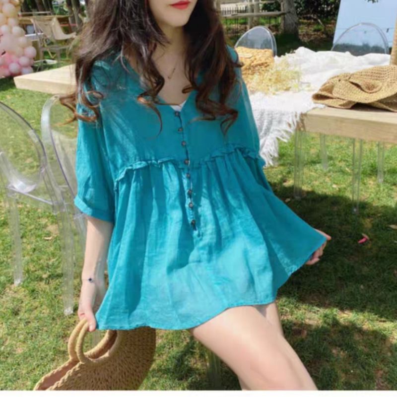 MDLV ~ 5077# Casarina Babydoll Blouse Atasan Blouse Babydoll Import