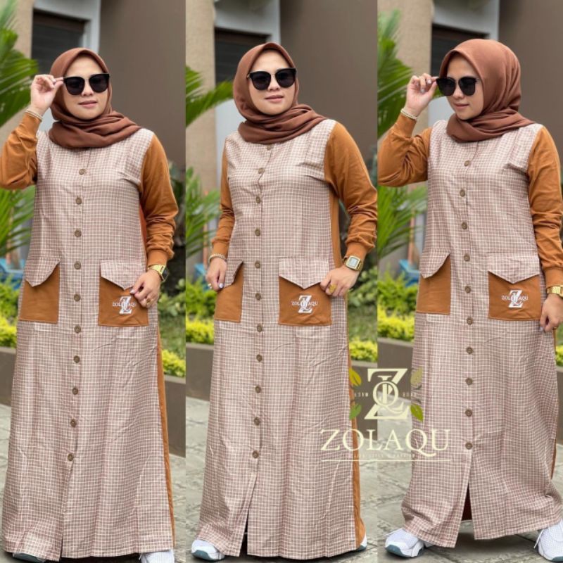 Gamis Coklat Brown ZOLAQU ZLQ Original