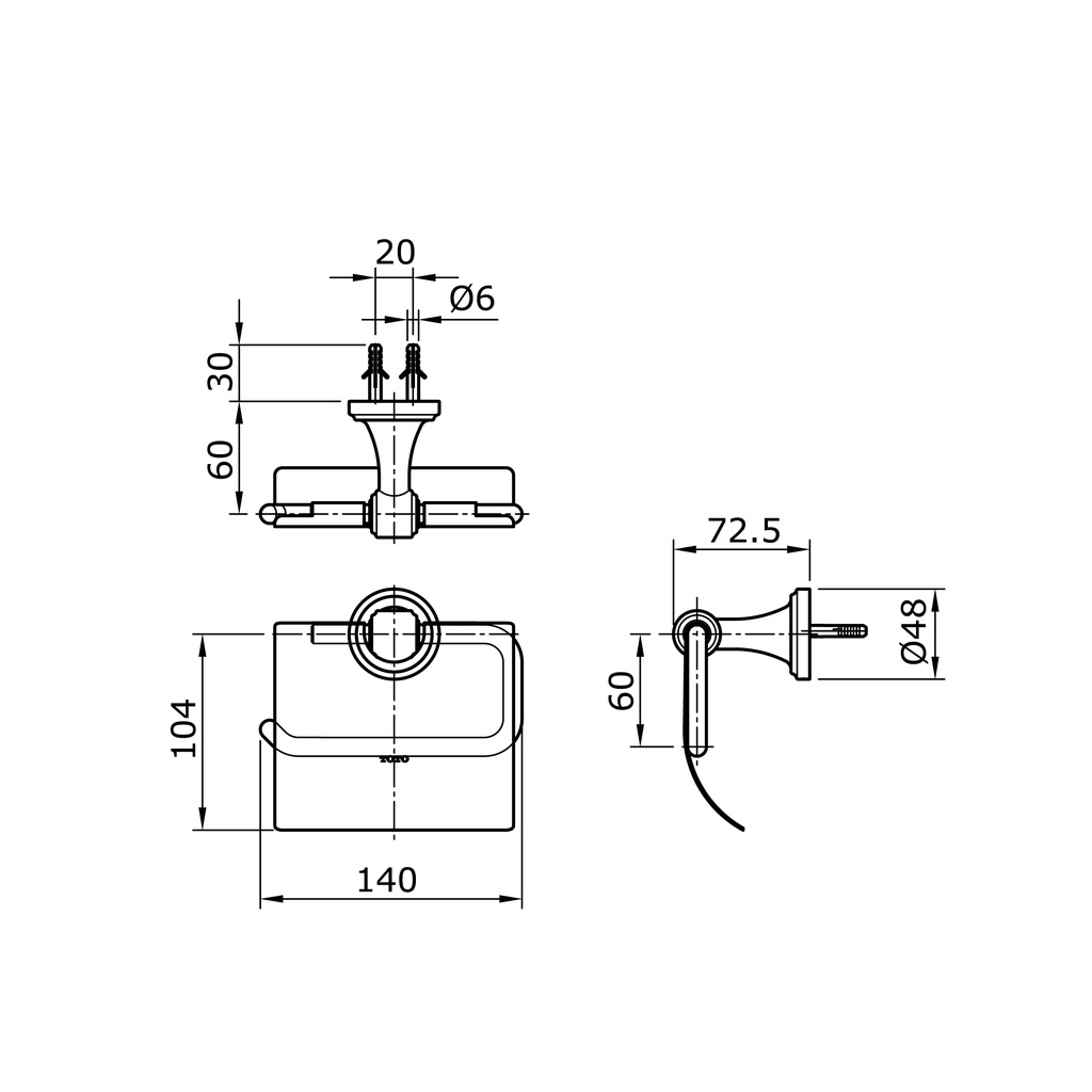 Tempat tisu paper holder TOTO TX703C3B