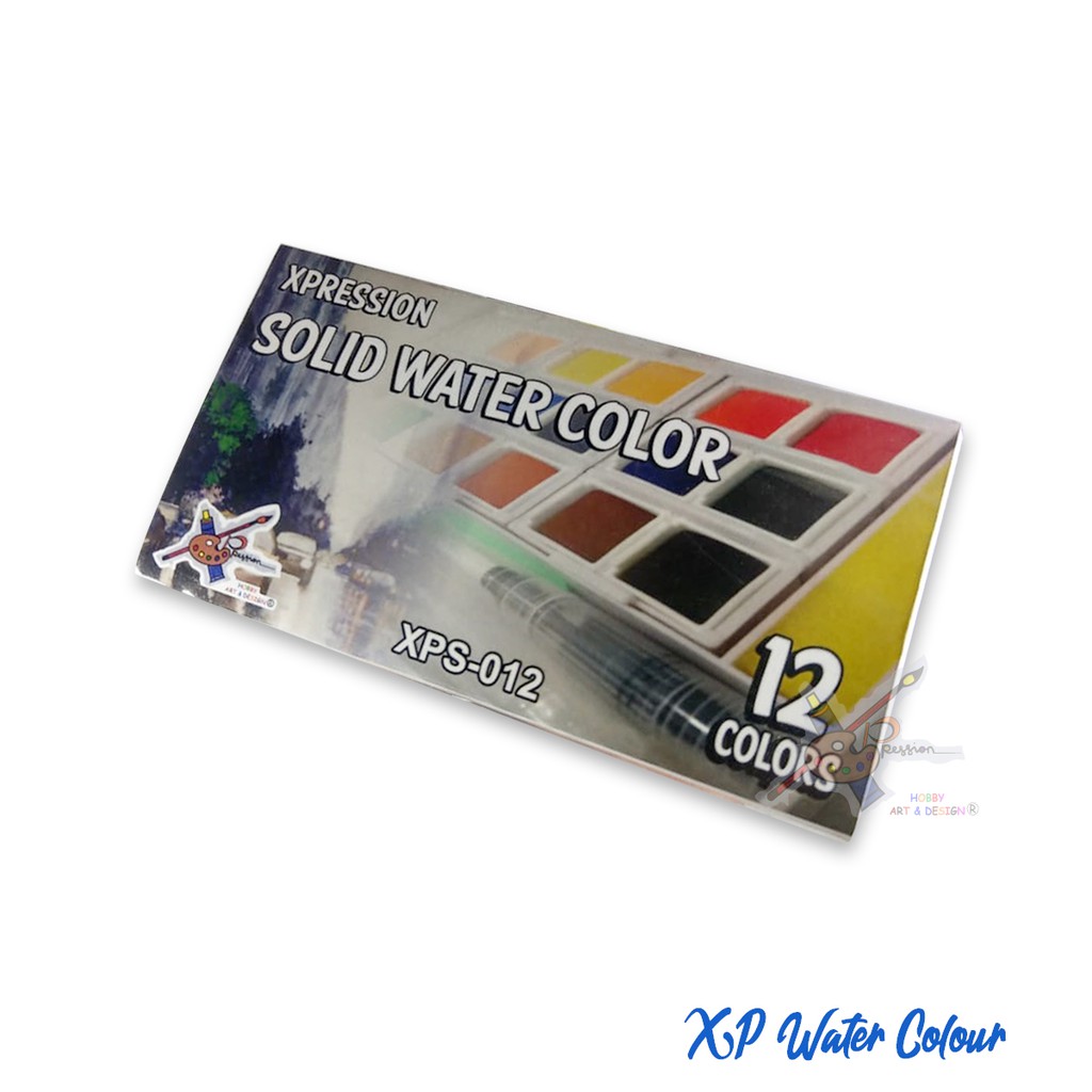 

XPRESSION SOLID WATERCOLOR XPS-012 SET 12 WARNA CAT AIR SET DARI BRAND XPRESSION