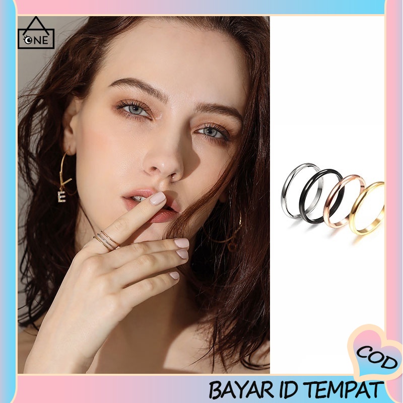 COD❤Cincin Pertunangan Titanium Steel cincin couple US 6 7 8 9 10 anting Fashion Wanita Murah A one