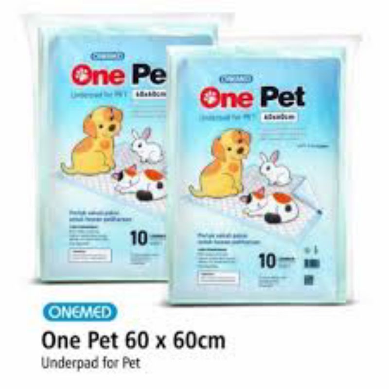 Onepet Onemed Underpad / Perlak size 60x60 alas kandang alas pipis training pad khusus karton isi 10 pack (10 karton)