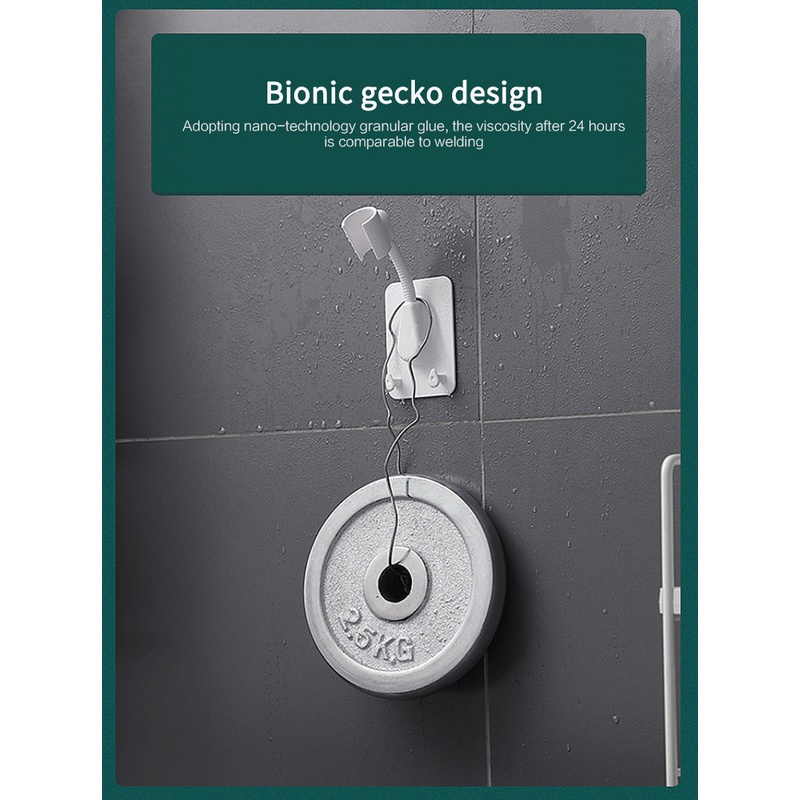 ღ Self-Adhesive Shower Kepala Bracket Holder 360 ° Adjustable Universal Handheld Shower Tongkat Rak dengan 2 Kait Dinding kamar Mandi Aksesoris