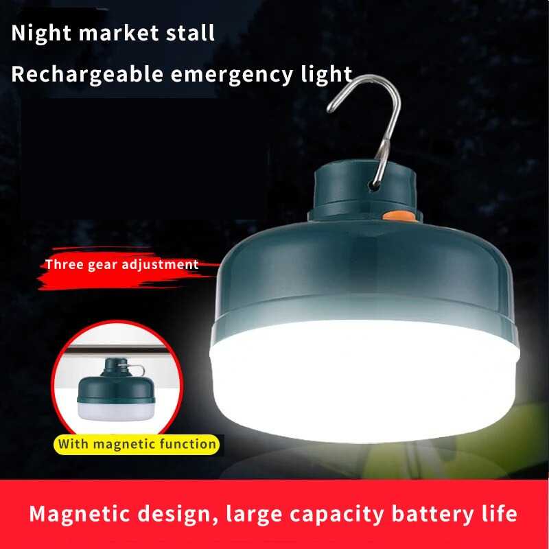 Lampu Bohlam Gantung LED Lentera Tenda Camping Rechargeable 50W V51