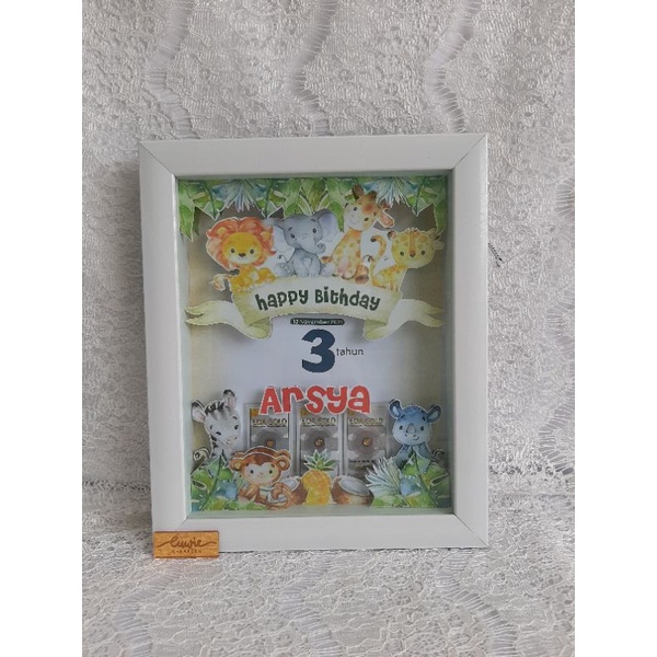 Frame mahar 3d kado logam mulia gift frame