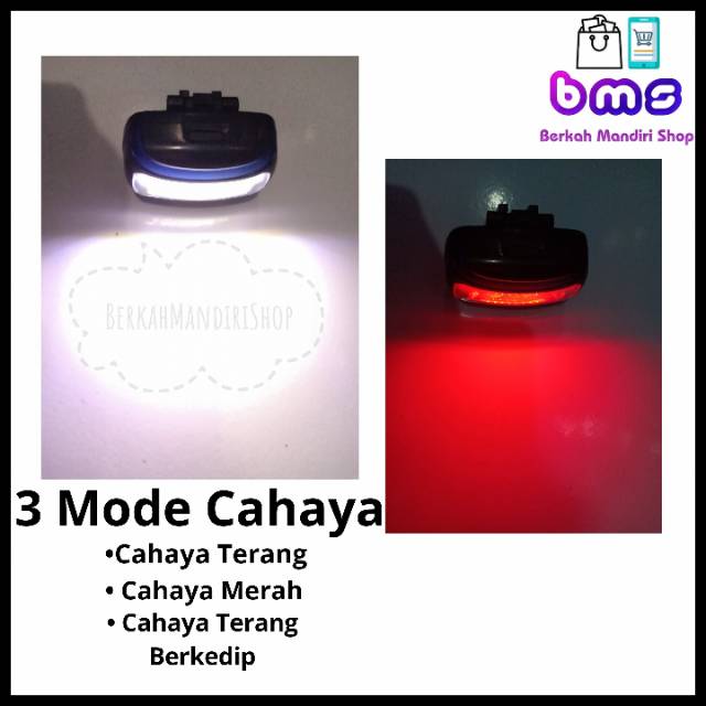 Lampu Sepeda COB LIGHT 3W Dengan 3 Mode Cahaya