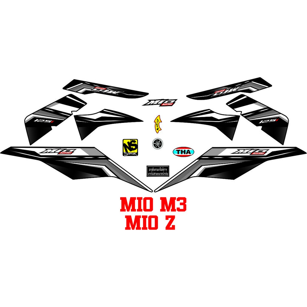 STRIPING MOTOR MIO M3-MIO Z 125i MOTIF THAILOOK VARIASI NGO STICKER LIS MIO M3 125i STRIPING NEW