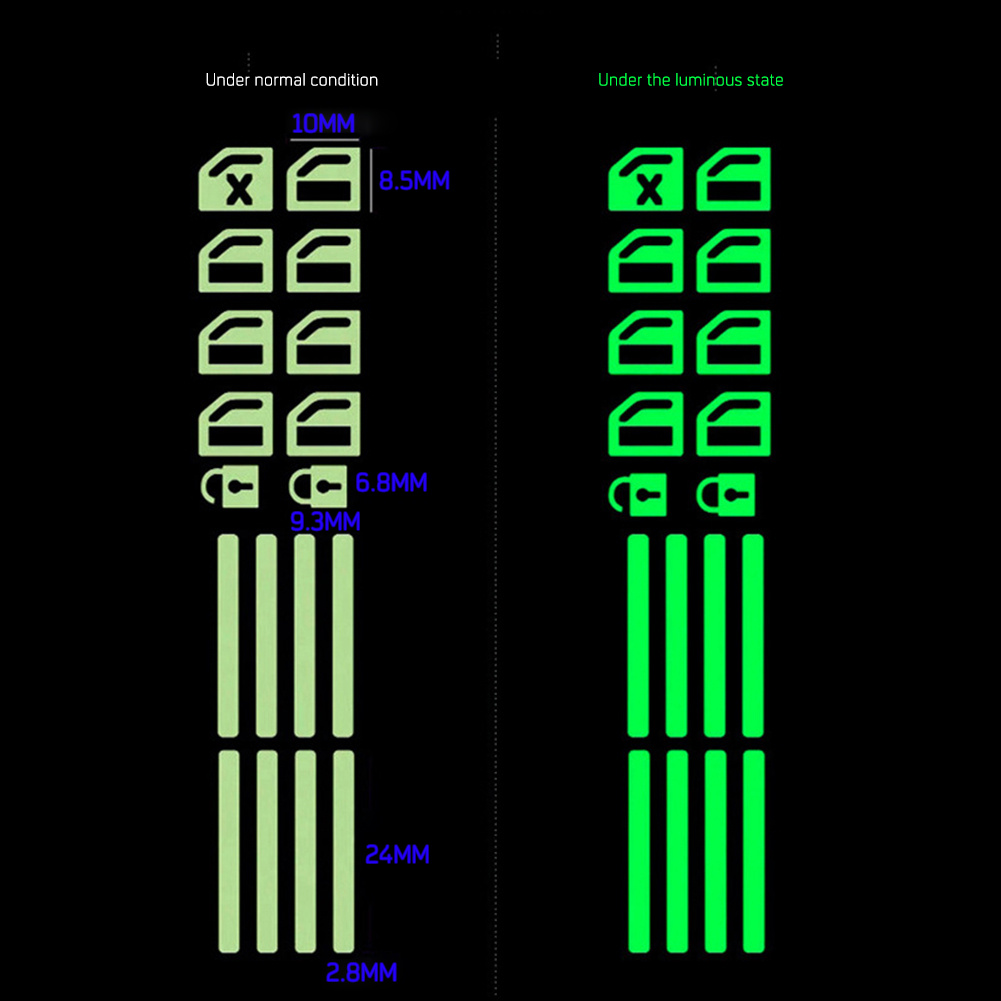 1 Lembar Stiker Glow In The Dark Untuk Kaca Jendela Mobil