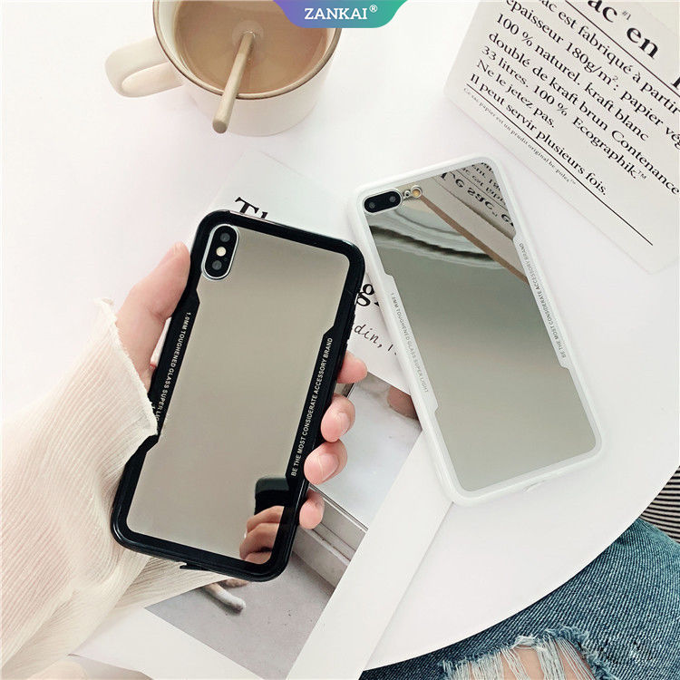 Anticrack Mirror Case Glass Vivo Z5 Y7s Z5x Y3 X27 U1 Y95 S1 Y55 Y66 Y67 Y83 Y81 Y81S Y71 Y79 Y75s Y73 Y85 Z1 Z1i Z3 Z3i Y89 Z3x Y93 Y93s Y97 X7 X9 X9s Cover Soft Plating TPU Back Cover Annka
