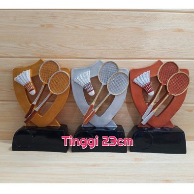 PIALA BADMINTON BAHAN FIBER TINGGI 23CM SATUAN DAN SET