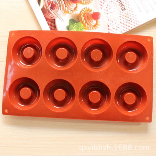 Cetakan Donat Silikon 8 round donuts silicone cake mold Loyang Donat