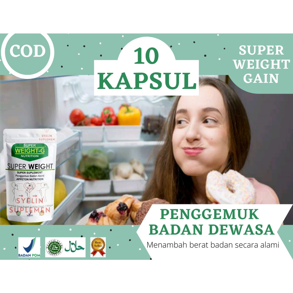 [BEST SELLER] SUPER WEIGHT-G Supplement Penggemuk Badan Dewasa KHUSUS UMUR 11-25 TAHUN