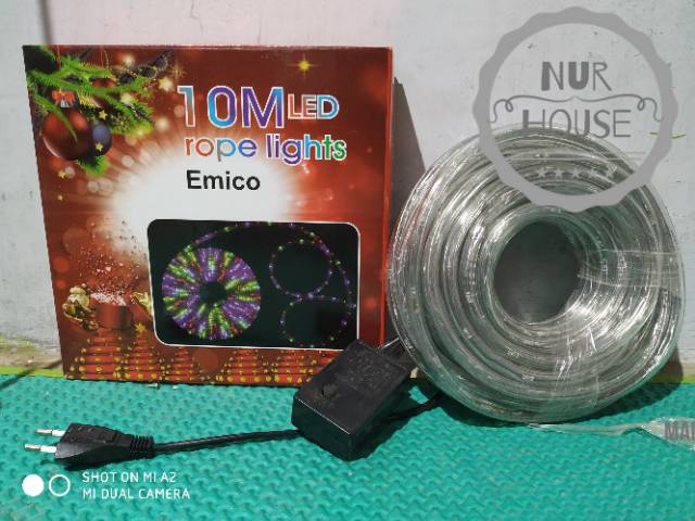 Lampu selang led rgb rope light 10 meter dengan 8 pengaturan kedip kedip waterproof