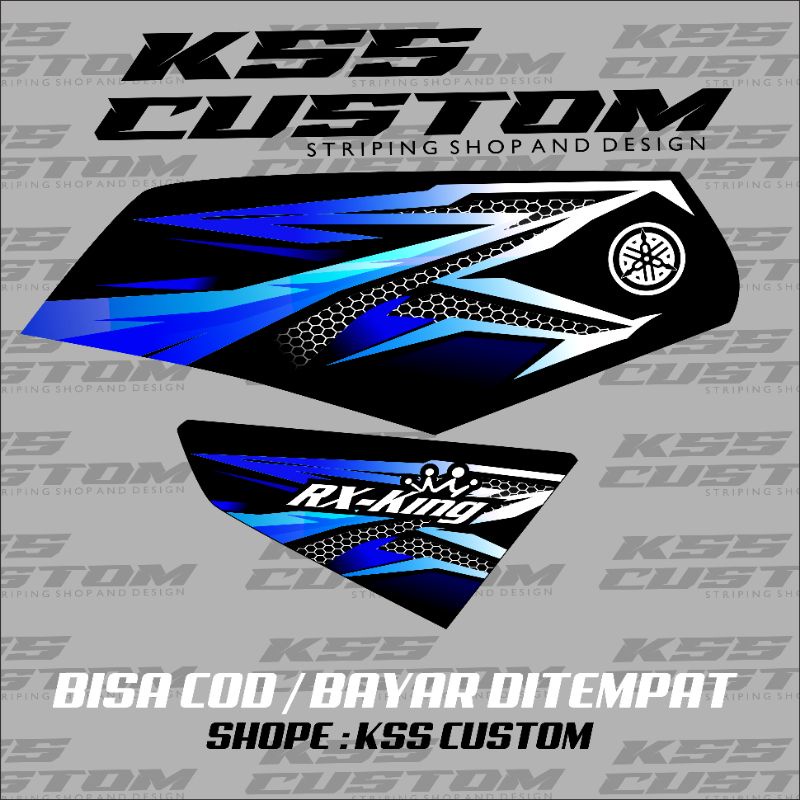 striping rx king hitam biru variasi - striping rx king terbaru