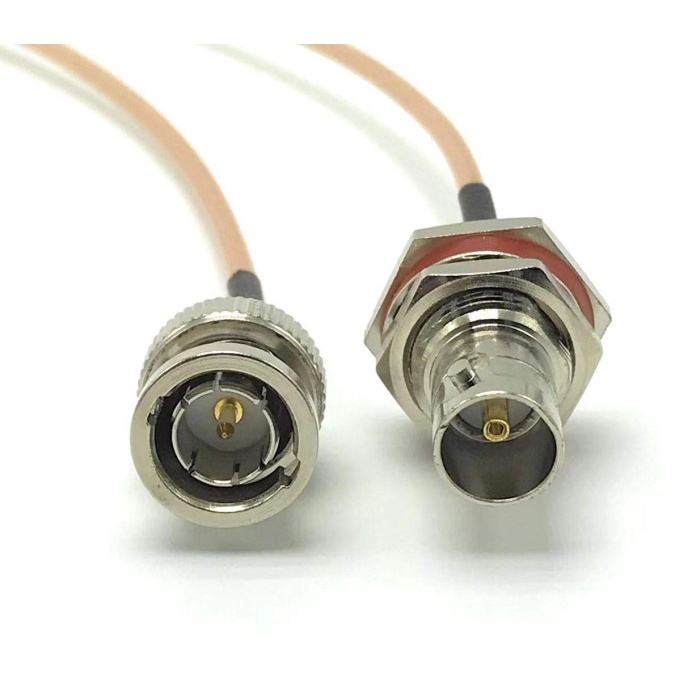 Unik Kabel BNC 75 ohm male female panel HD SD teflon RG179 25cm Limited