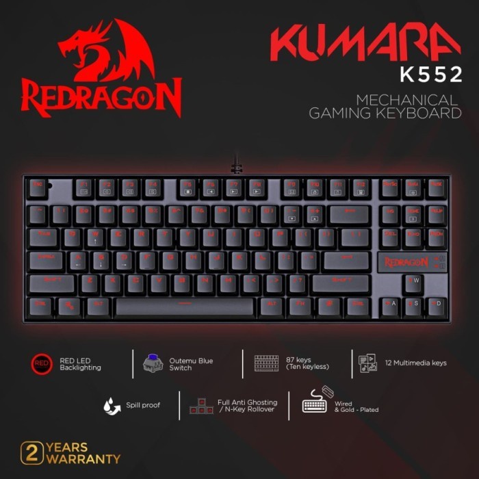 Keyboard Redragon Gaming Keyboard Mechanical KUMARA - K552