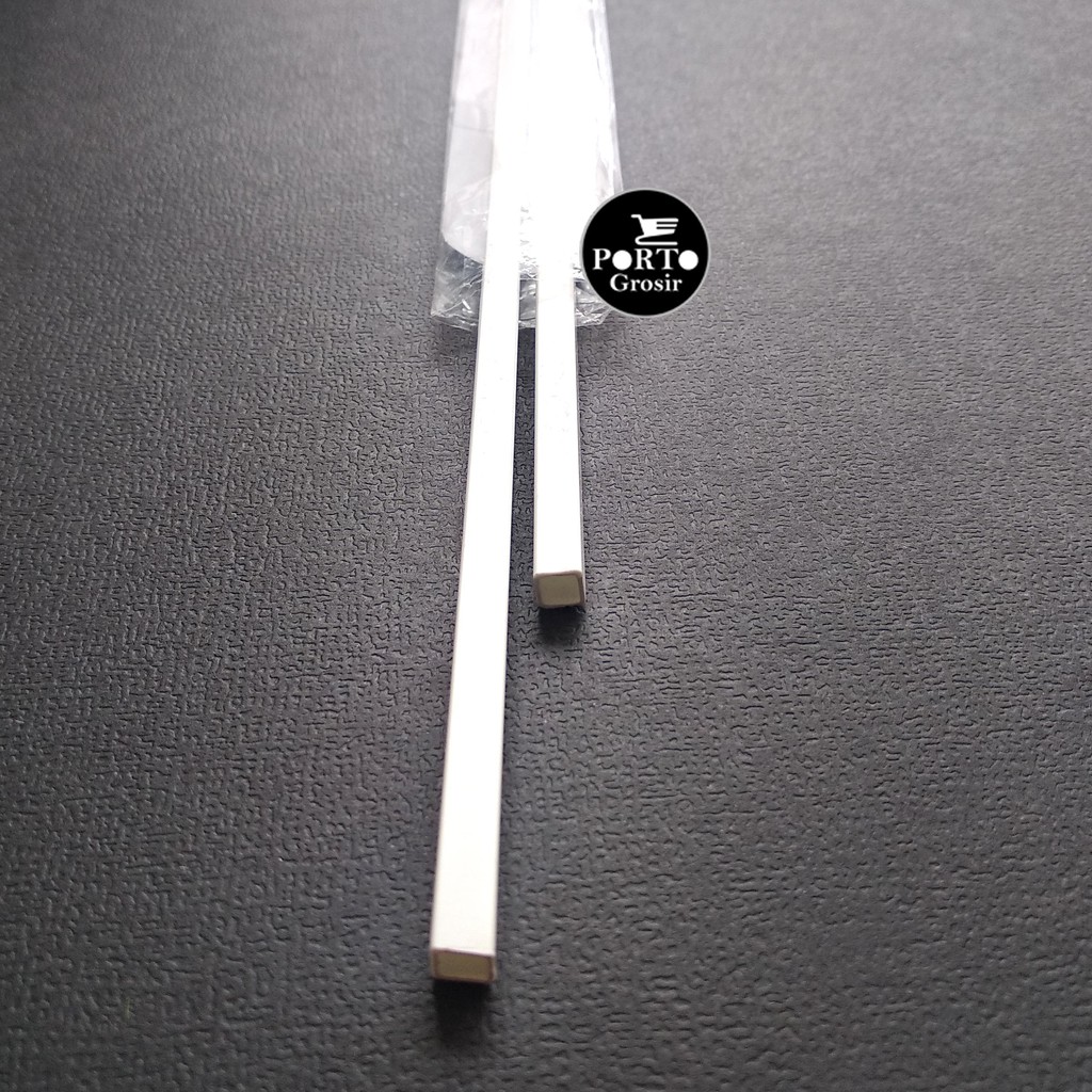 Pipa PVC Kotak Kosong 4mm Bahan Maket Diorama Stick Stik 4 mm Per Pak Isi 2