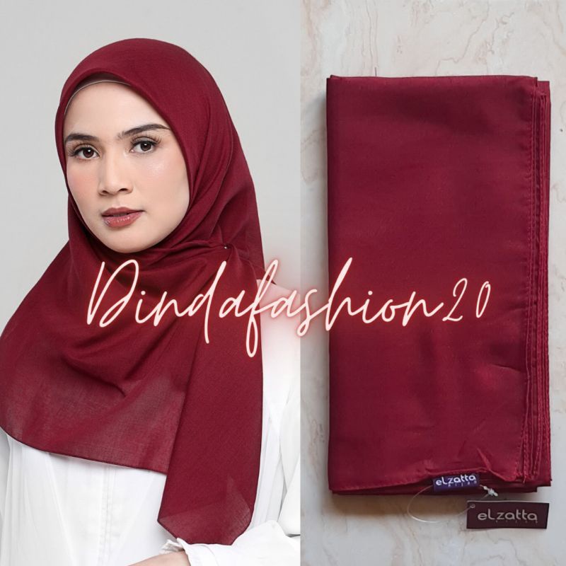 Elzatta Keisha Sadia Jilbab Kerudung Segiempat Polos Bahan Polycotton size 110x110cm-122 Maroon