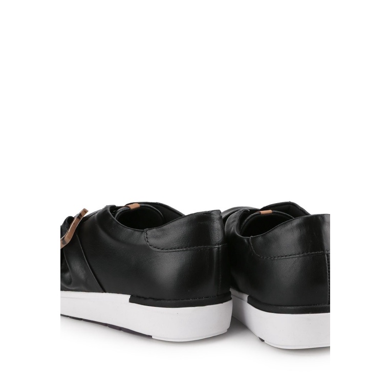 SEPATU SLIP ON KULIT OBERMAIN WANITA ORIGINAL ASLI TERBARU HITAM OW03