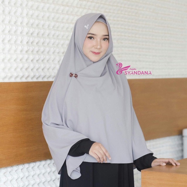 GOSYA BY HIJAB SYANDANA WARNA ABU |HIJAB SYARI