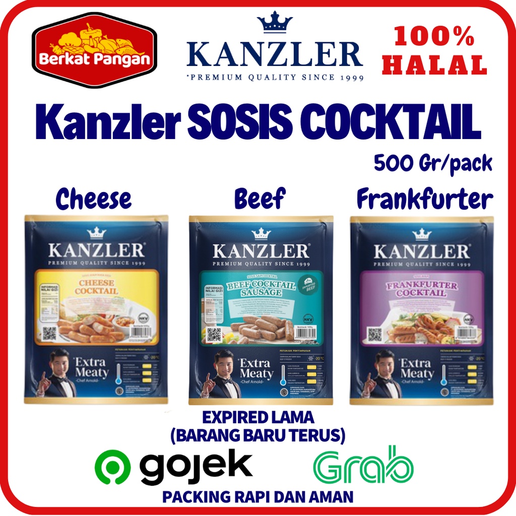 Kanzler Sosis Beef Cocktail Cheese Cocktail Frankfurter Cocktail 500gr