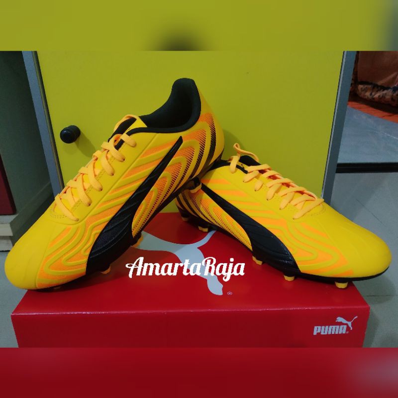 Sepatu Sepakbola Bola Puma One 20.4 FG AG Original Kuning