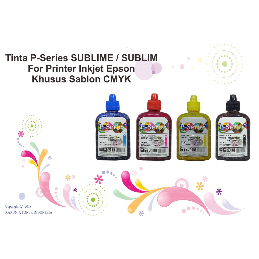 1set Tinta P-Series SUBLIME / SUBLIM 100ml CMYK