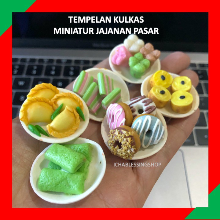 TEMPELAN MAGNET KULKAS MINIATUR KUE JAJANAN PASAR DEKORASI KULKAS UNIK & KEREN