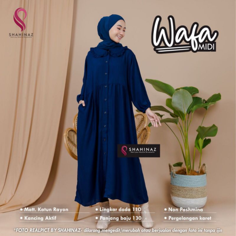 Wafa Midi By SHAHINAZ | Dress Wanita | Midi Dress | Gamis Muslimah