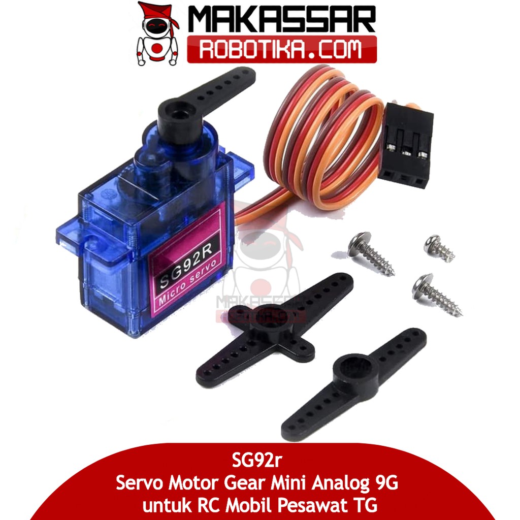 SG92r Servo Motor Gear Mini Analog 9G untuk RC Mobil Pesawat TG