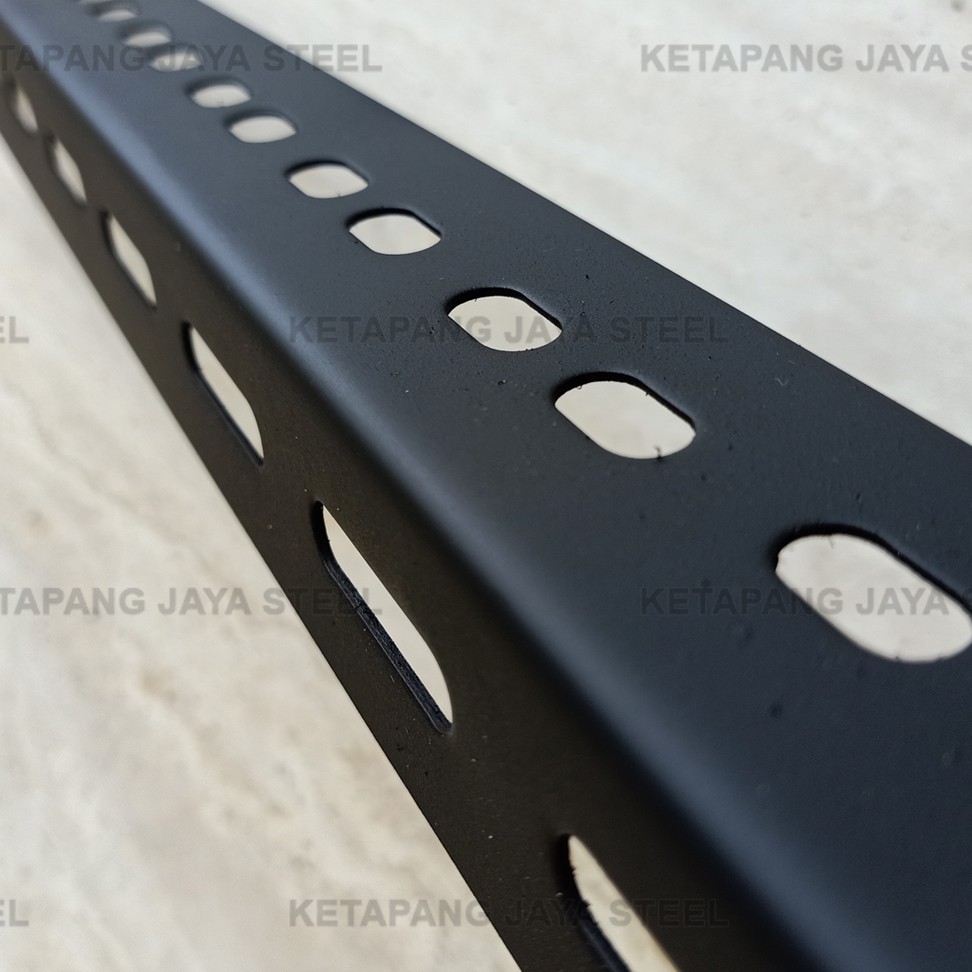 Vintageku_Shop Besi Siku Lubang 2 Mm, 1 Meter Hitam Bagus Dan 