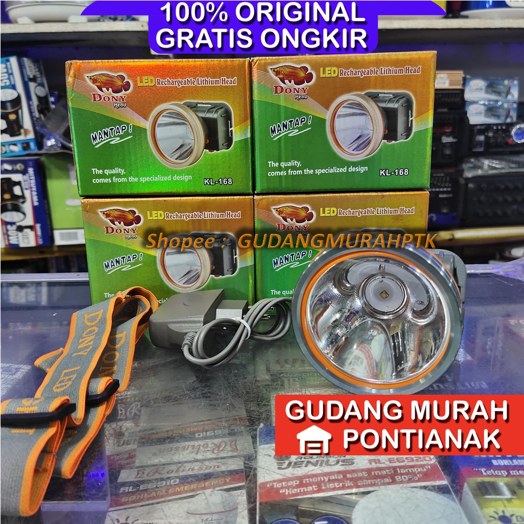 Senter Kepala DONY Head Lamp KL 168 MANTAP ORIGINAL ASLI