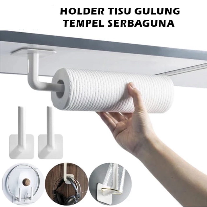 BAJ TEMPAT TISU GULUNG TEMPEL GANTUNGAN TISU ROLL GANTUNGAN KAIN DAPUR TISSUE HOLDER SERBAGUNA PR093