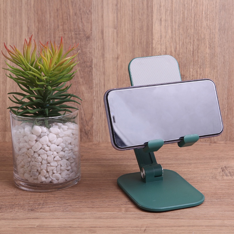 (Green) Stand Holder Hp Universal Bisa Dilipat / Disesuaikan Untuk Iphone / Android