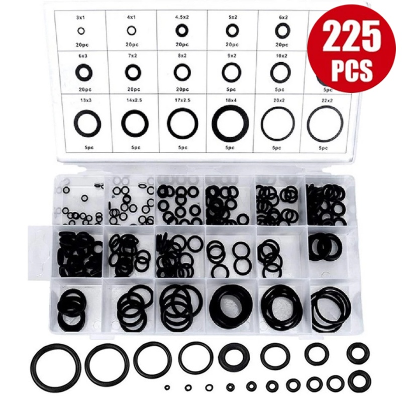 225pcs Karet O-Ring Multifungsi Aneka Ukuran Untuk Reparasi Otomotif