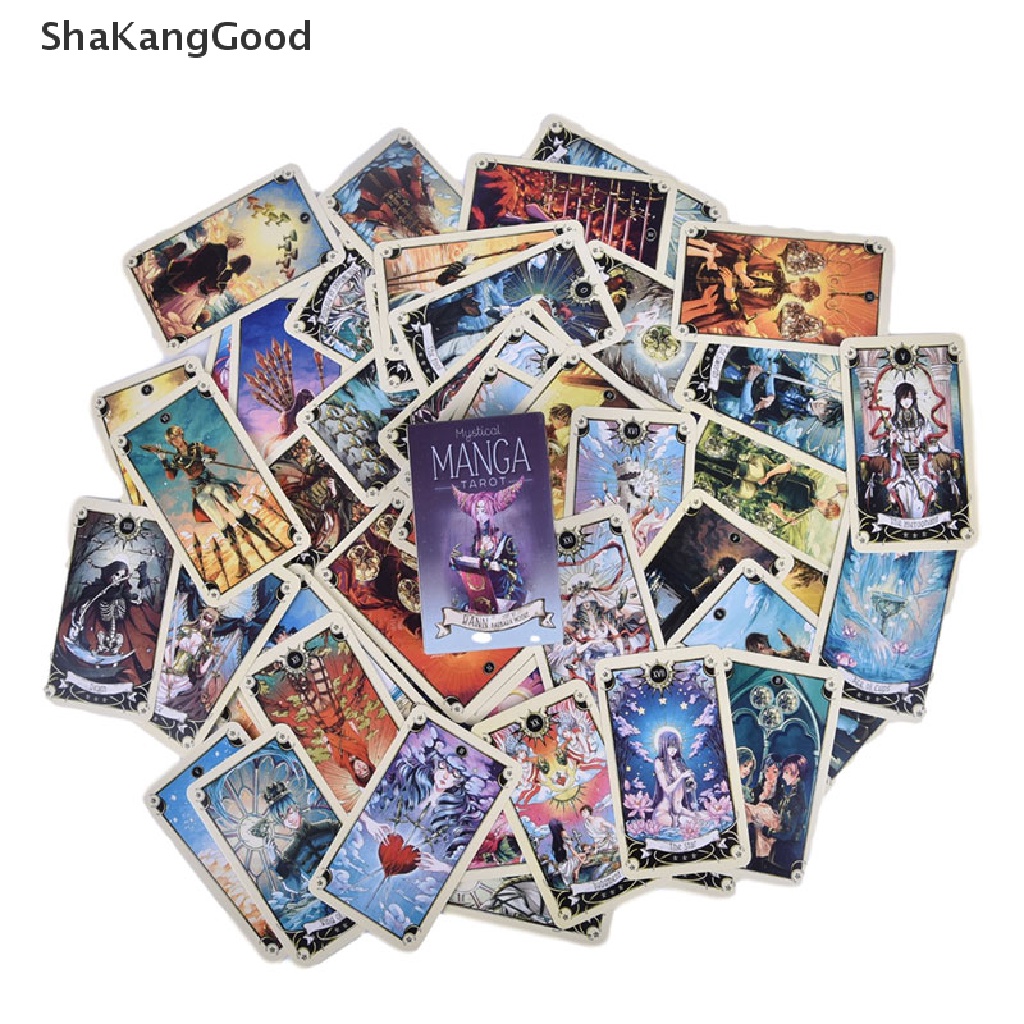 Skid 78pcs Kartu Tarot Manga Bahasa Inggris Untuk Pesta