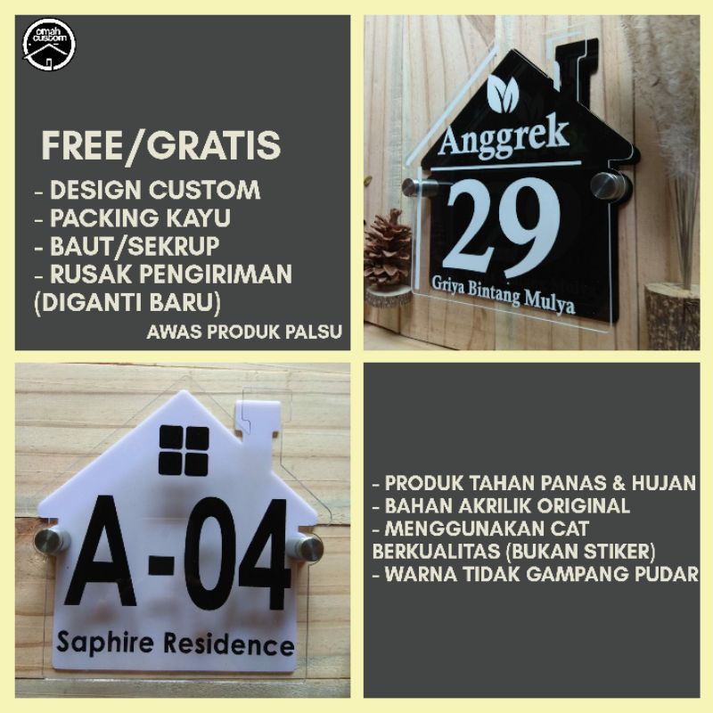 

Nomor Rumah Exclusive Acrylic Anti Luntur BERGARANSI