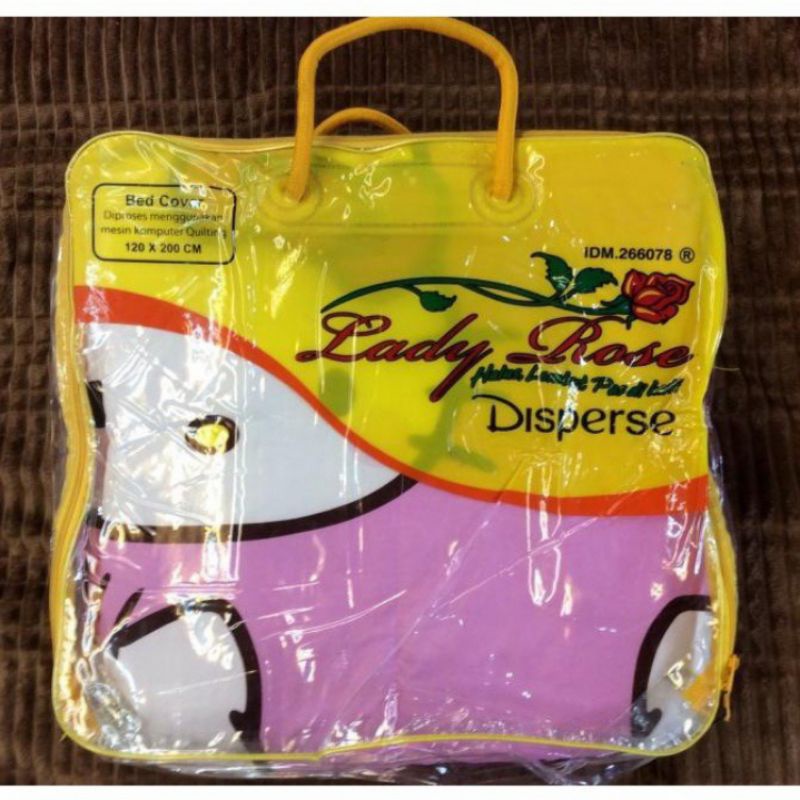 BEDCOVER LADY ROSE SET SINGLE 120x200 CM TERLARIS KITTY DANIELS PINK