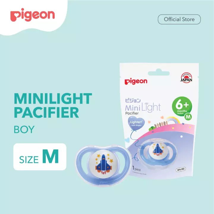 ♥BabyYank♥ Pigeon Minilight Pacifier Boy Girl Unisex Empeng Bayi Size S M L utk 0M -12M+