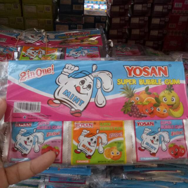 

Permen karet jadul Yosan super bubble gum 20sachets