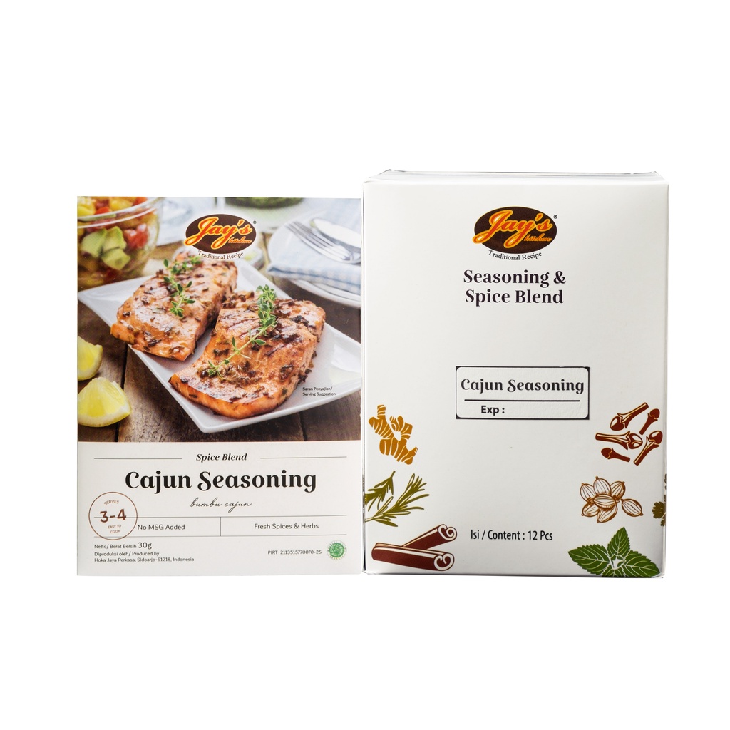 

Jay's Cajun Seasoning Spice Blend - Box Isi 12