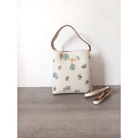 TAS COACH SMALL TOWN BUCKET BAG WITH DANDELION FLORAL PRINT